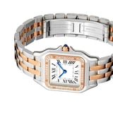 Cartier Panthère De Cartier Watch Medium Model, Quartz Movement, Rose Gold, Steel, Diamonds