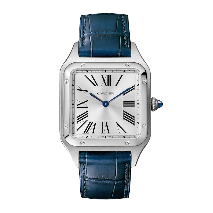 Cartier Santos-Dumont Watch Large Model, Quartz Movement, Steel, Leather