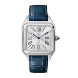 Cartier Santos-Dumont Watch Large Model, Quartz Movement, Steel, Leather