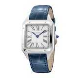 Cartier Santos-Dumont Watch Large Model, Quartz Movement, Steel, Leather