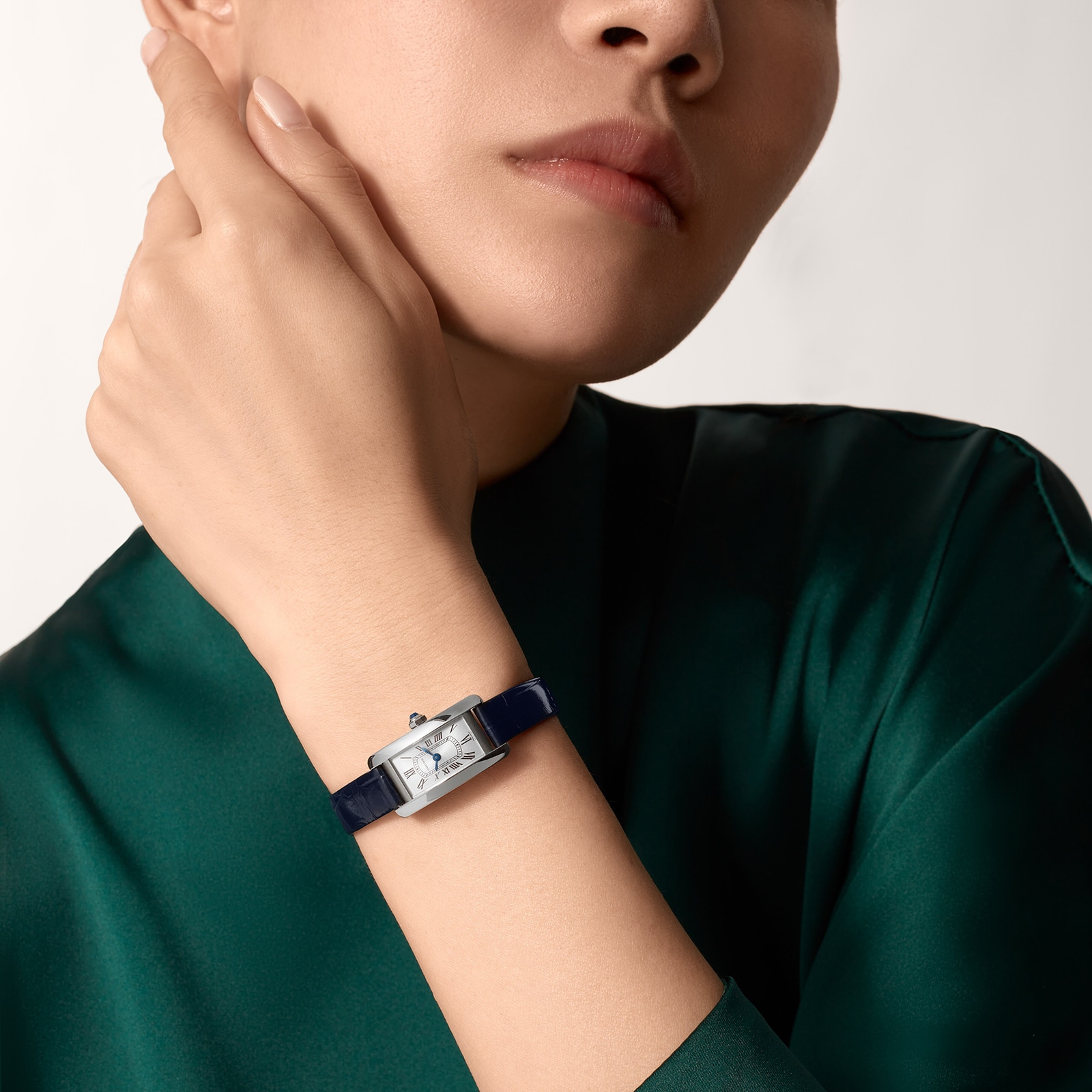 Cartier Tank Américaine Watch, Mini Model, Quartz Movement, Steel, Leather Cartier Tank Américaine Watch, Mini Model, Quartz Movement, Steel, Leather