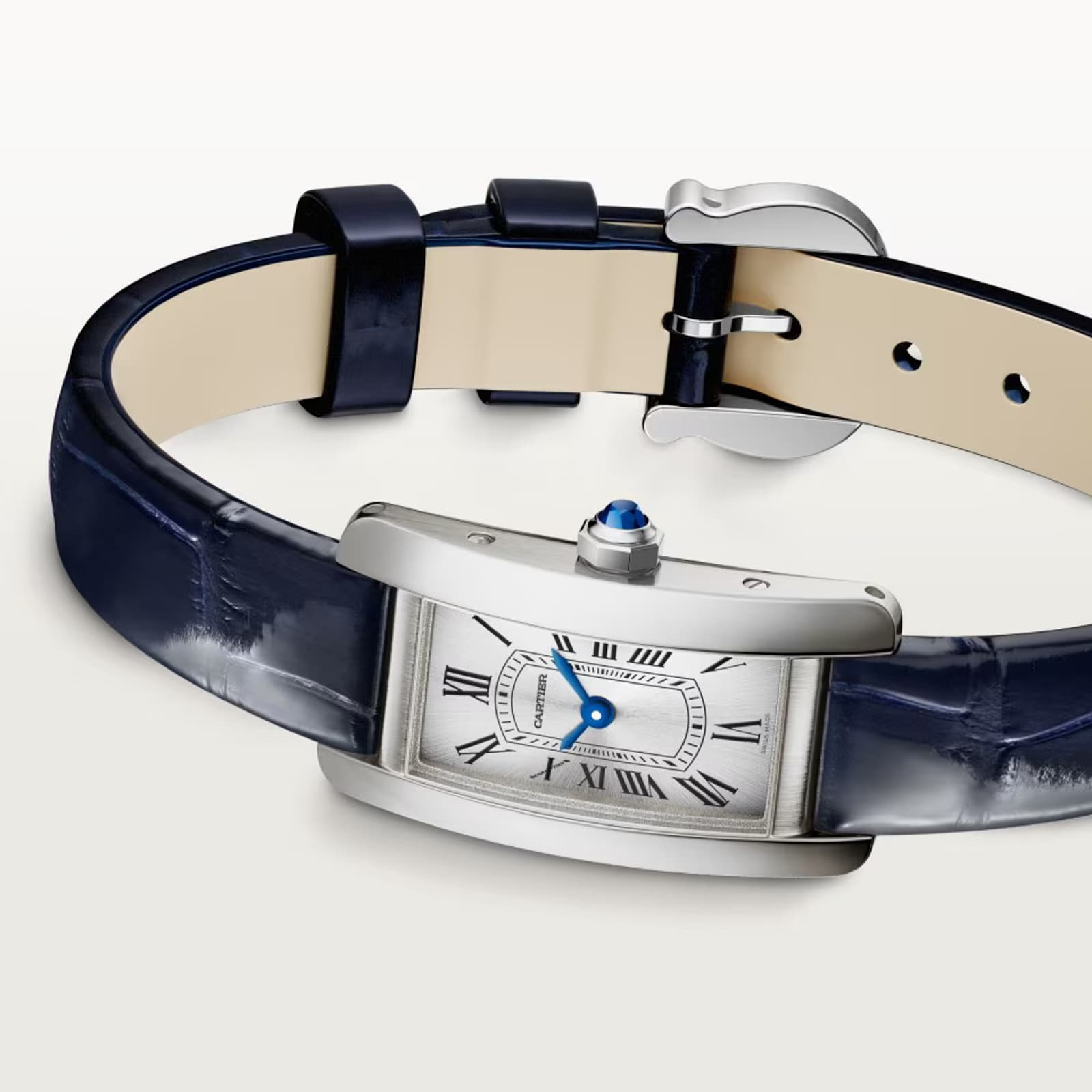 Cartier Tank Américaine Watch, Mini Model, Quartz Movement, Steel, Leather Cartier Tank Américaine Watch, Mini Model, Quartz Movement, Steel, Leather