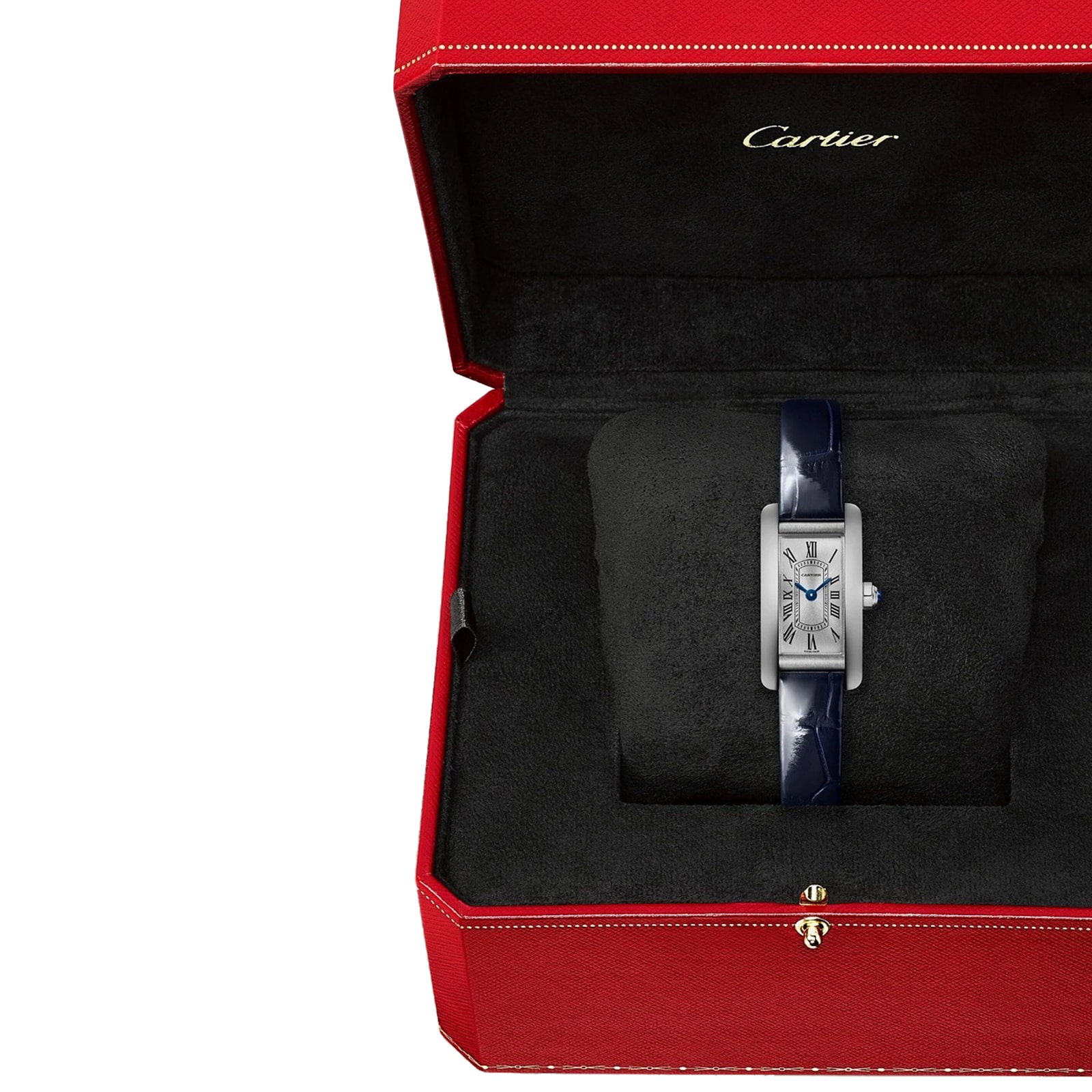 Cartier Tank Américaine Watch, Mini Model, Quartz Movement, Steel, Leather Cartier Tank Américaine Watch, Mini Model, Quartz Movement, Steel, Leather