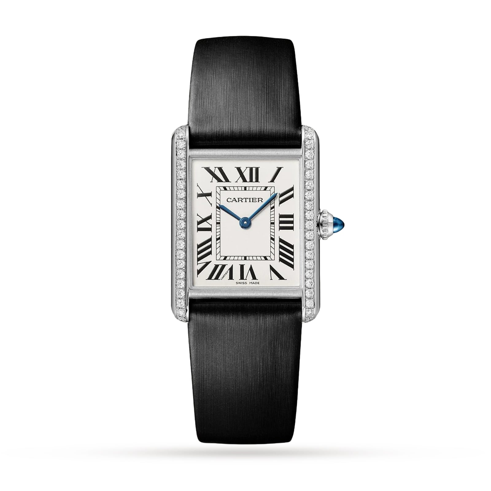 Cartier Tank Must Watch, Large Model, Quartz Movement, Steel, Diamonds Cartier Tank Must Watch, Large Model, Quartz Movement, Steel, Diamonds