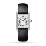 Cartier Tank Must Watch, Large Model, Quartz Movement, Steel, Diamonds