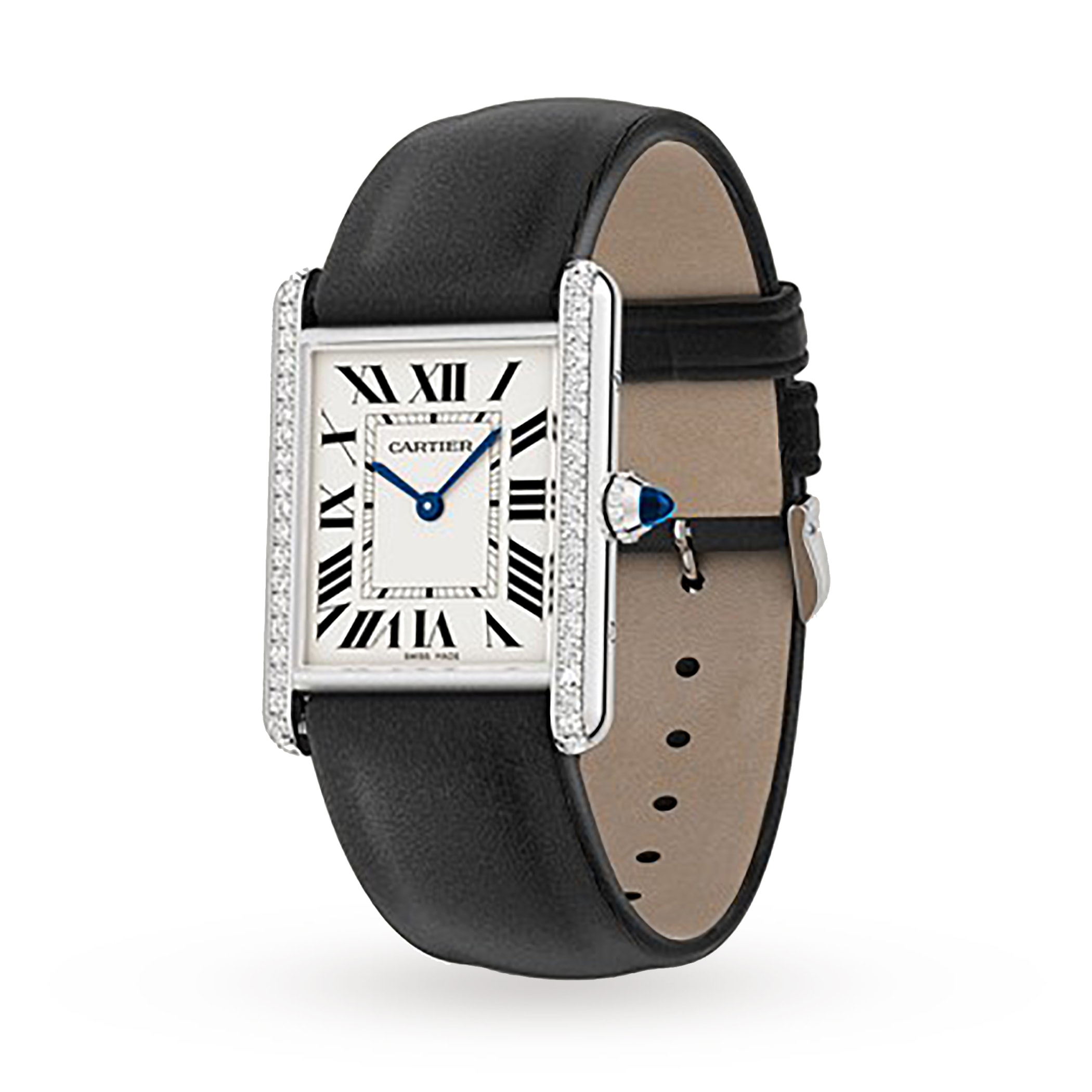 Cartier Tank Must Watch, Large Model, Quartz Movement, Steel, Diamonds Cartier Tank Must Watch, Large Model, Quartz Movement, Steel, Diamonds
