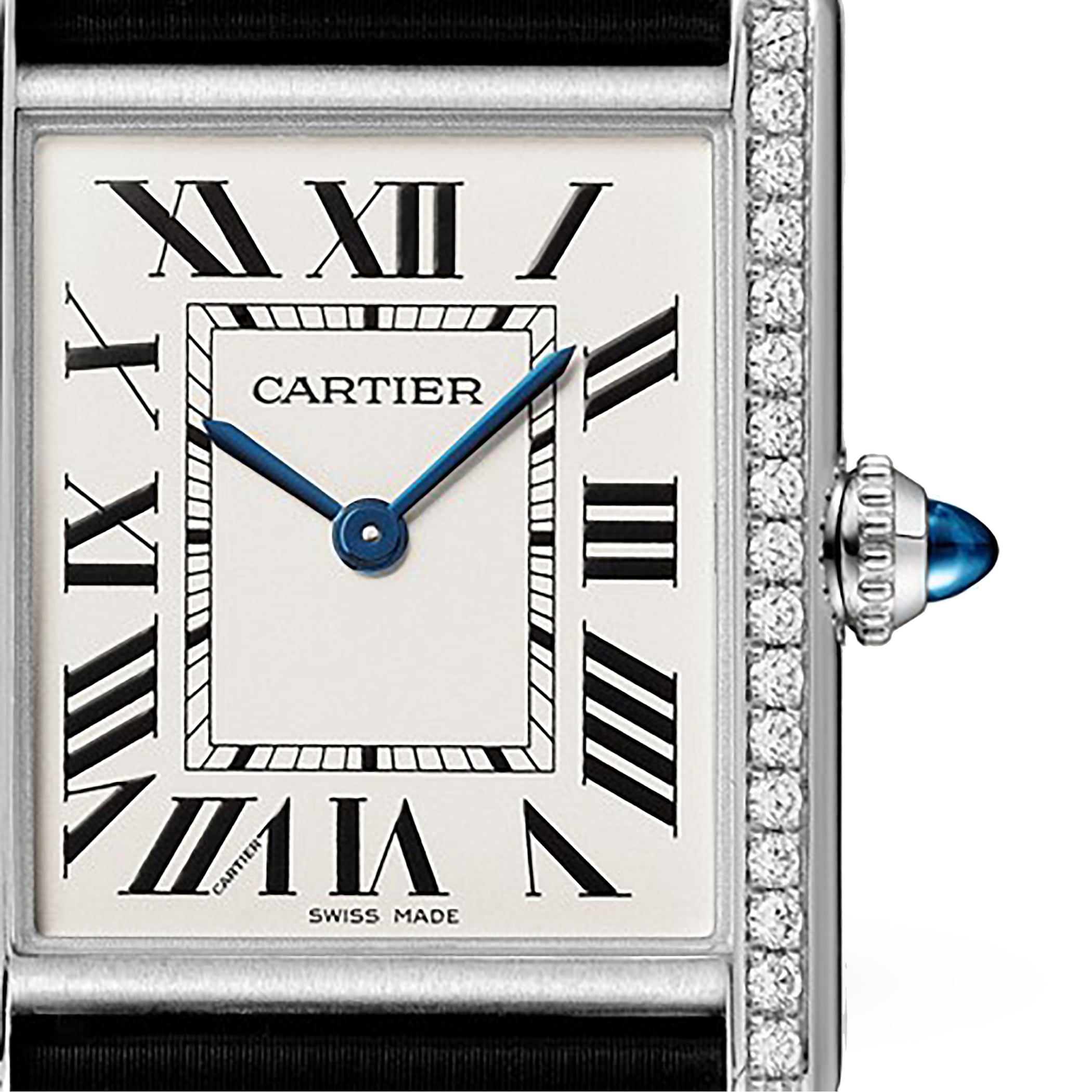 Cartier Tank Must Watch, Large Model, Quartz Movement, Steel, Diamonds Cartier Tank Must Watch, Large Model, Quartz Movement, Steel, Diamonds