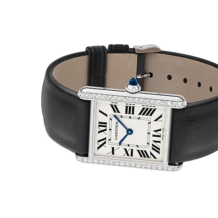 Cartier Tank Must Watch, Large Model, Quartz Movement, Steel, Diamonds