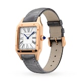 Cartier Santos-Dumont Watch Large Model, Quartz Movement, Rose Gold, Leather