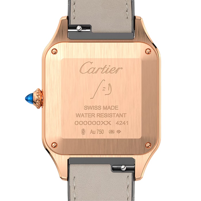 Cartier Santos-Dumont Watch Large Model, Quartz Movement, Rose Gold, Leather