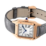 Cartier Santos-Dumont Watch Large Model, Quartz Movement, Rose Gold, Leather