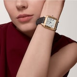 Cartier Santos-Dumont Watch Large Model, Quartz Movement, Rose Gold, Leather