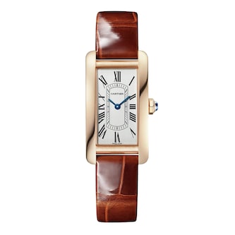 Cartier Tank Américaine Watch, Small Model, Quartz Movement, Rose Gold, Leather