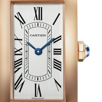 Cartier Tank Américaine Watch, Small Model, Quartz Movement, Rose Gold, Leather