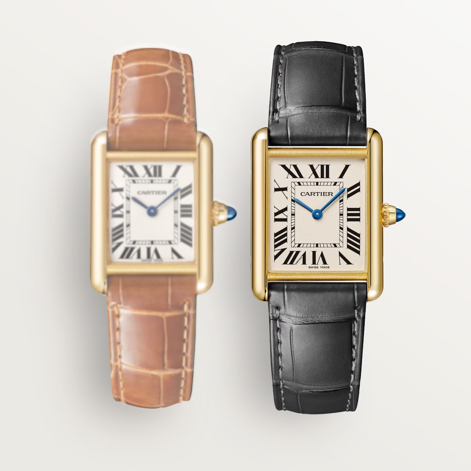 Cartier Tank Louis Cartier Watch Medium Model, Quartz Movement, Yellow Gold, Leather