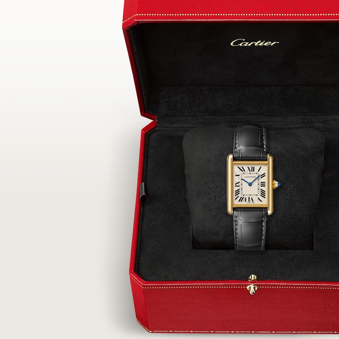 Cartier Tank Louis Cartier Watch Large Model, Quartz Movement, Yellow Gold, Leather