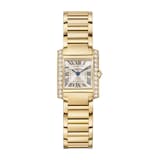 Cartier Tank Française Watch Small Model, Quartz Movement, Yellow Gold, Diamonds