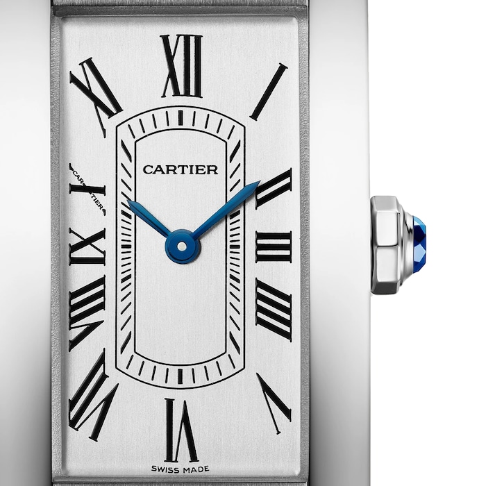 Cartier Tank Américaine Watch, Small Model, Quartz Movement, Steel, Leather