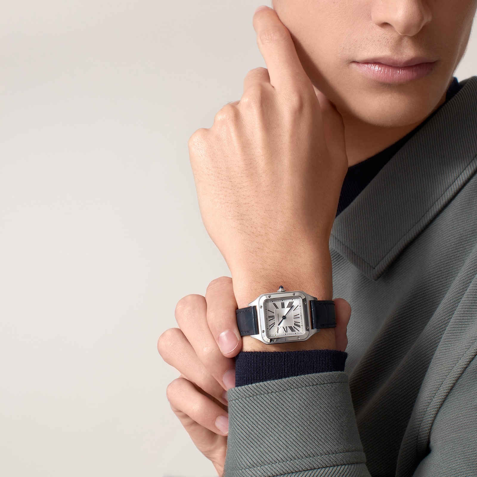 Cartier Santos-Dumont Watch Small Model, Quartz Movement, Steel, Leather Cartier Santos-Dumont Watch Small Model, Quartz Movement, Steel, Leather