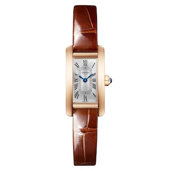 Cartier Tank Americaine Watch, Mini Model, Quartz Movement, Rose Gold Case