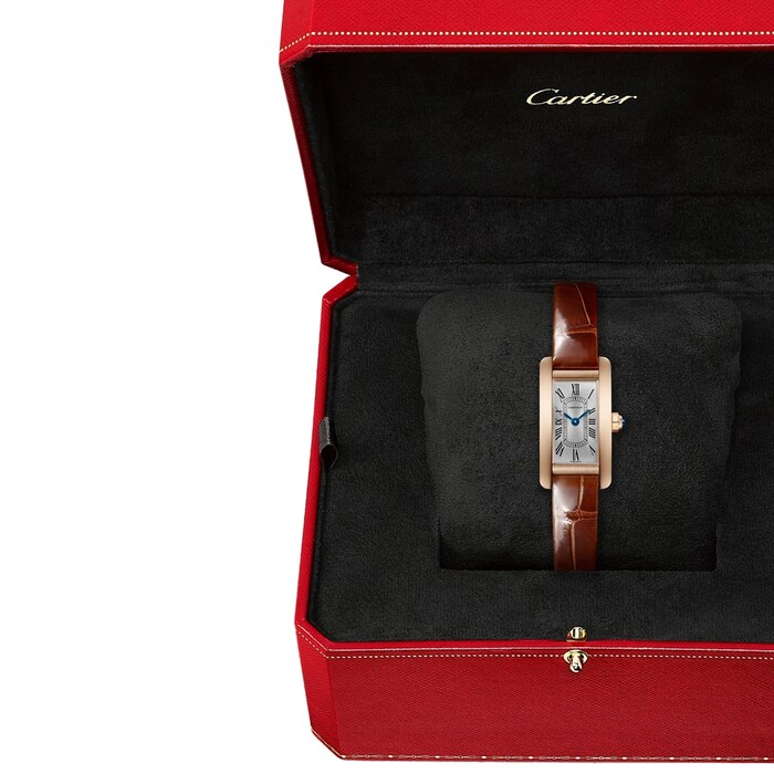 Cartier Tank Americaine Watch, Mini Model, Quartz Movement, Rose Gold Case