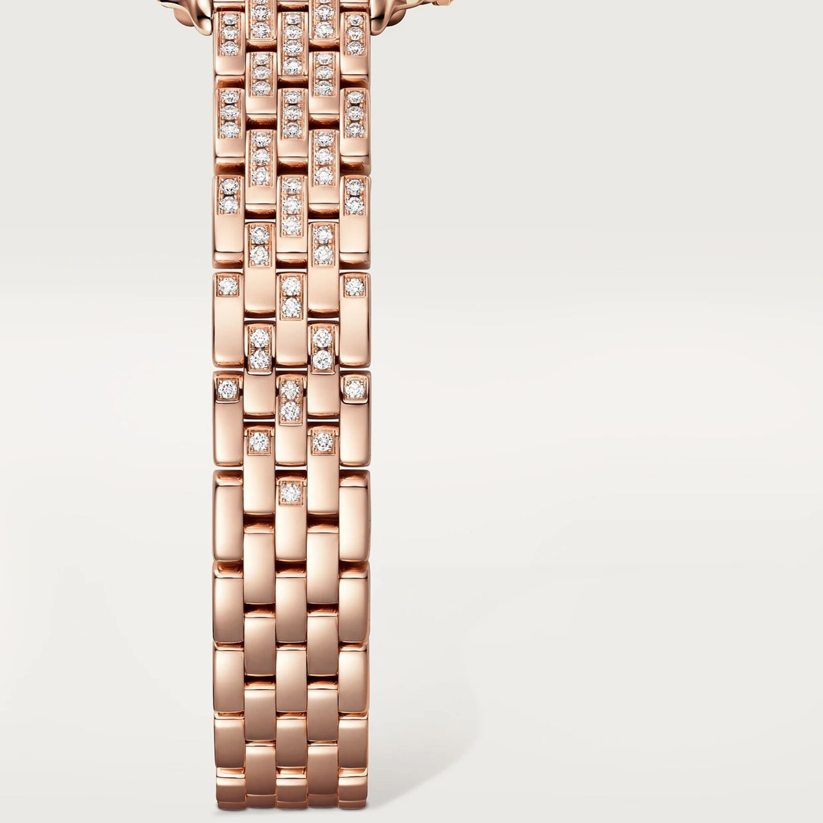 Cartier Panthere de Cartier watch, mini model, quartz movement. Rose gold 750/1000 case set with 32 brilliant-cut diamonds totalling 0.15 carats. Dimensions: 25 mm x 20 mm