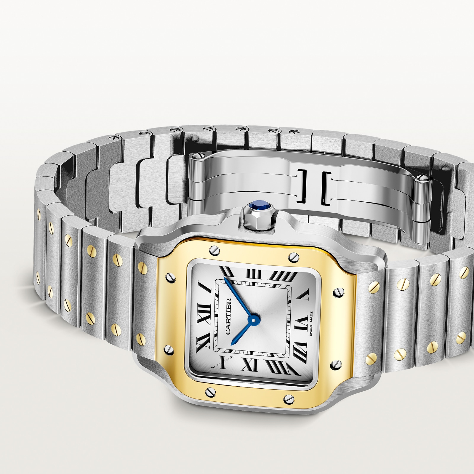 Cartier Santos De Cartier, Small Model, Quartz, Yellow Gold, Steel