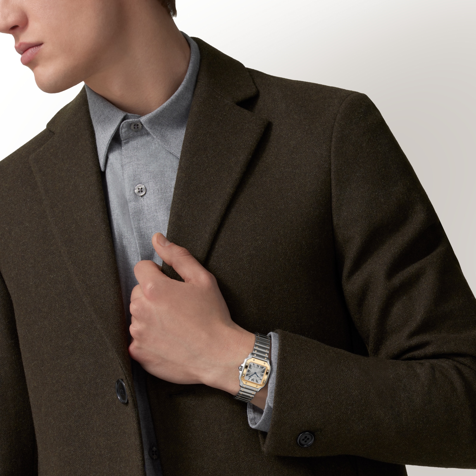 Cartier Santos De Cartier, Small Model, Quartz, Yellow Gold, Steel