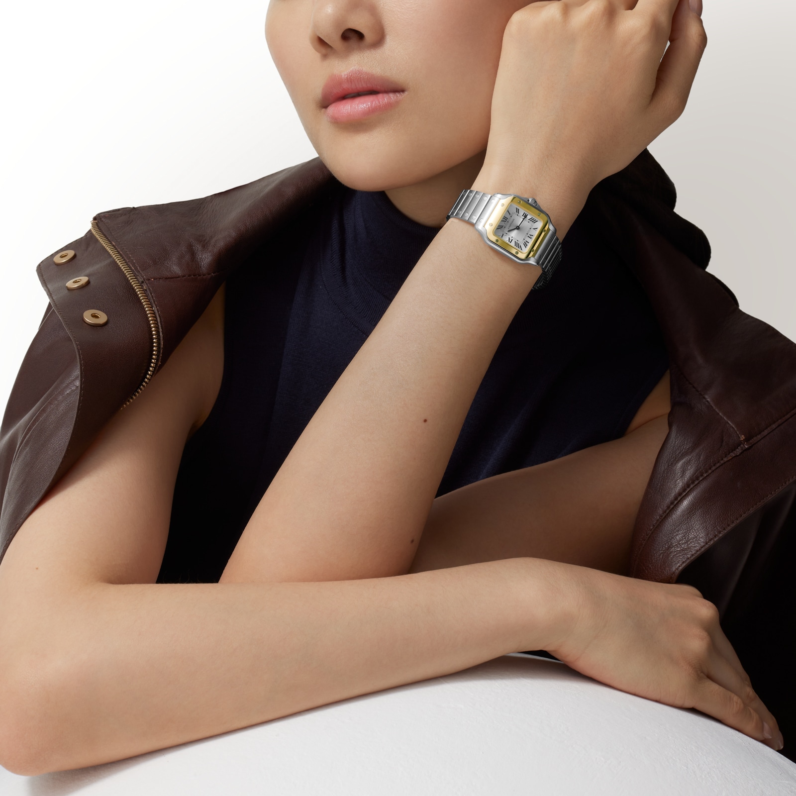 Cartier Santos De Cartier, Small Model, Quartz, Yellow Gold, Steel Cartier Santos De Cartier, Small Model, Quartz, Yellow Gold, Steel