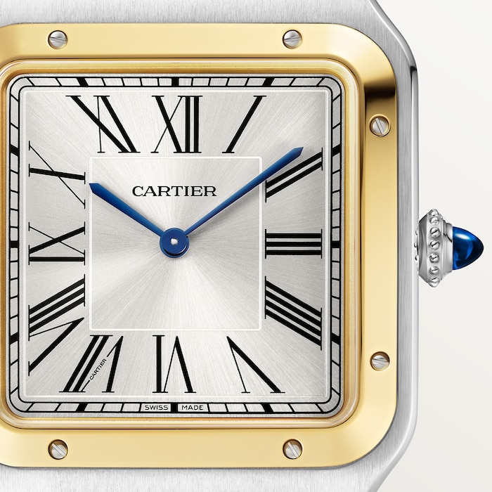 Cartier Santos Dumont Watch, Extra-Large Model, Manual Winding, Yellow Gold, Steel