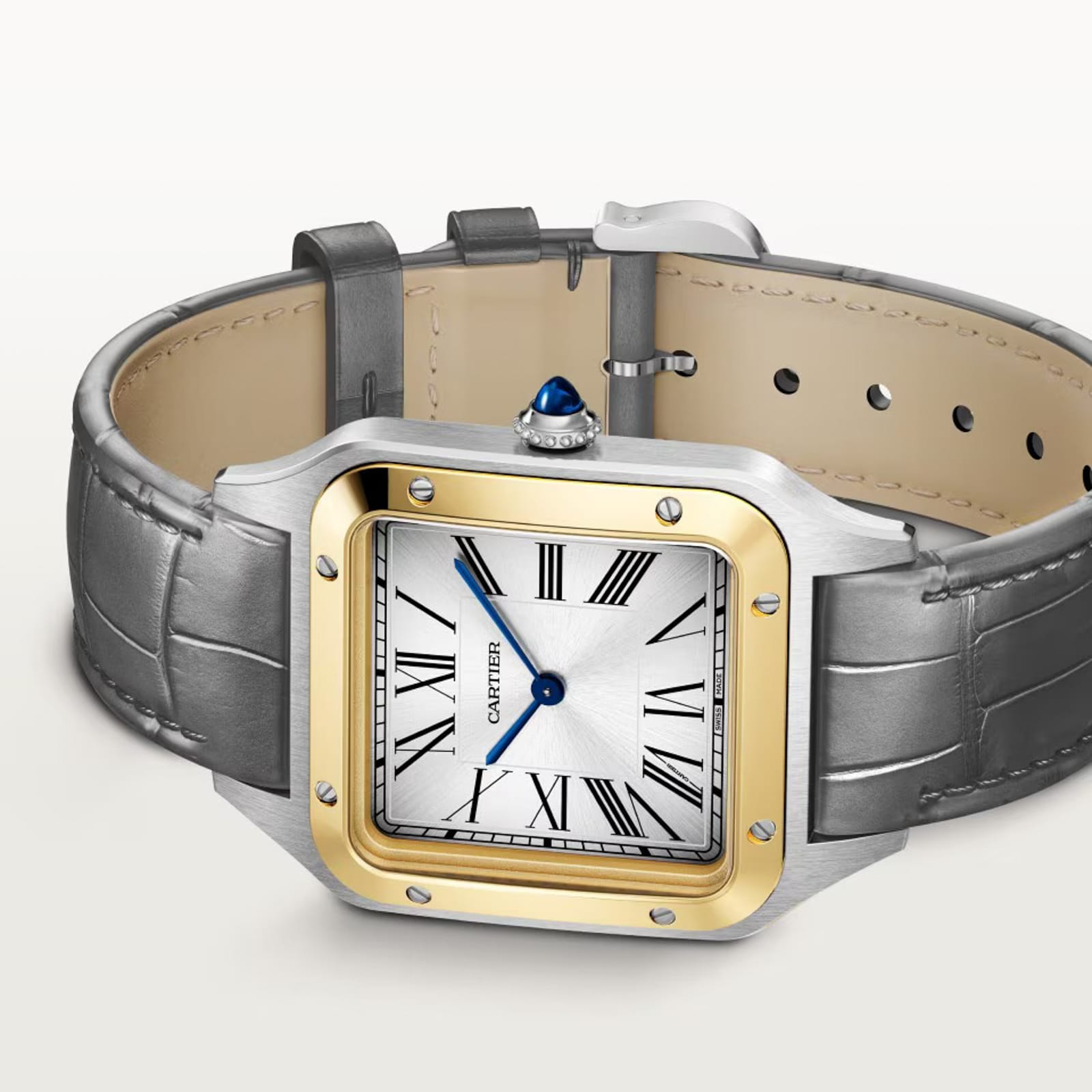 Cartier Santos Dumont Watch, Extra-Large Model, Manual Winding, Yellow Gold, Steel Cartier Santos Dumont Watch, Extra-Large Model, Manual Winding, Yellow Gold, Steel