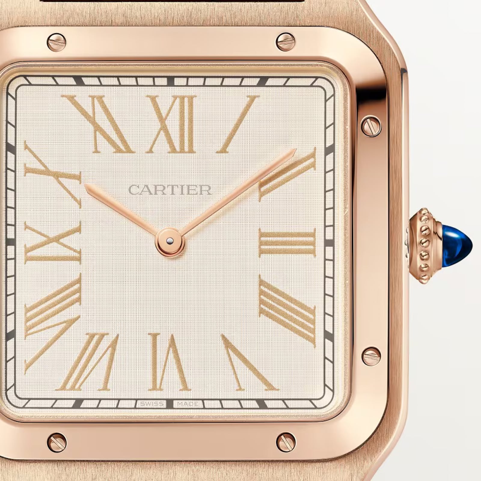 Cartier Santos-Dumont watch, extra-large model, Manufacture mechanical movement with manual winding, Rose gold