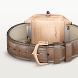 Cartier Santos-Dumont watch, extra-large model, Manufacture mechanical movement with manual winding, Rose gold