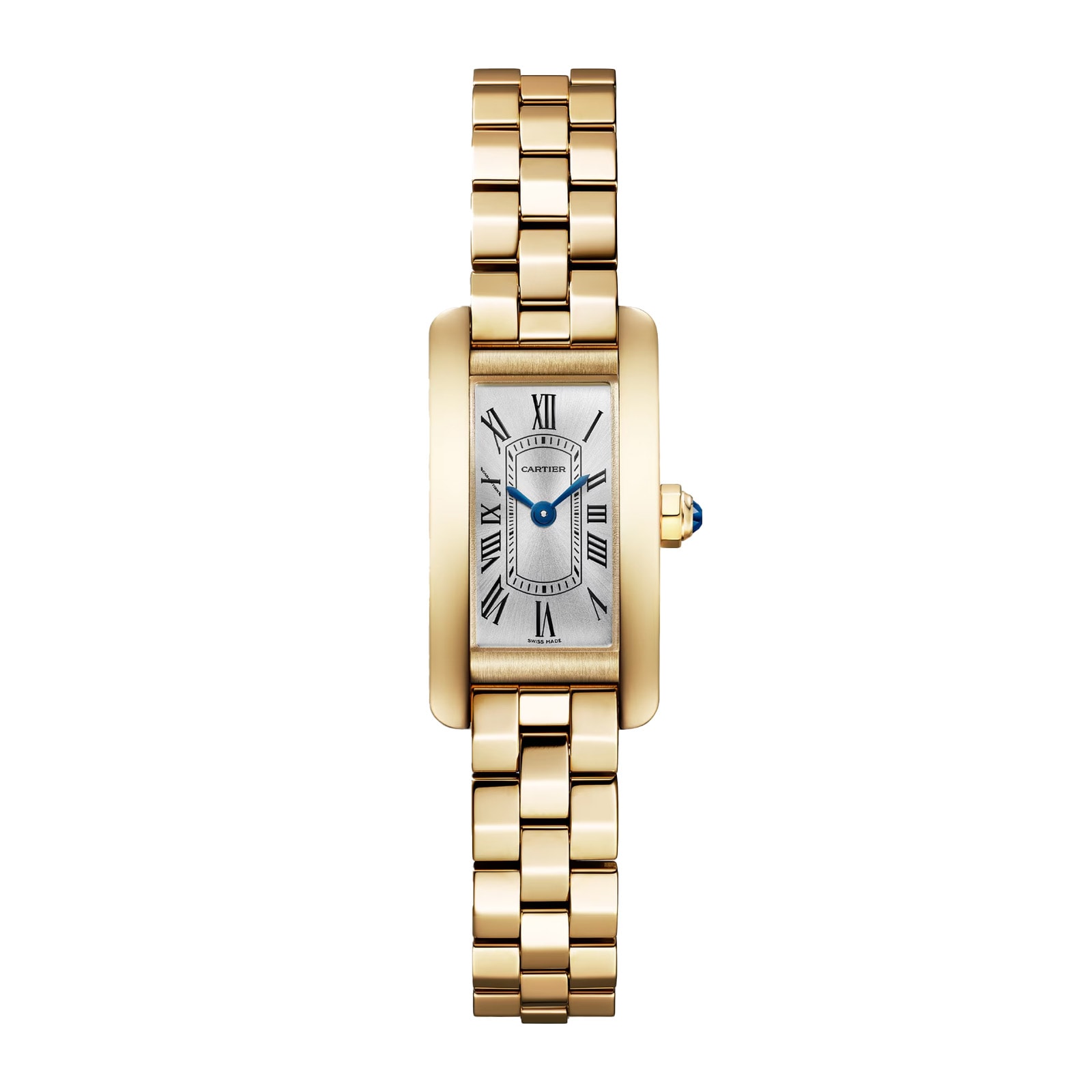 Cartier Tank Américaine Watch, Mini Model, High Autonomy Quartz Movement, 18K Yellow Gold Case