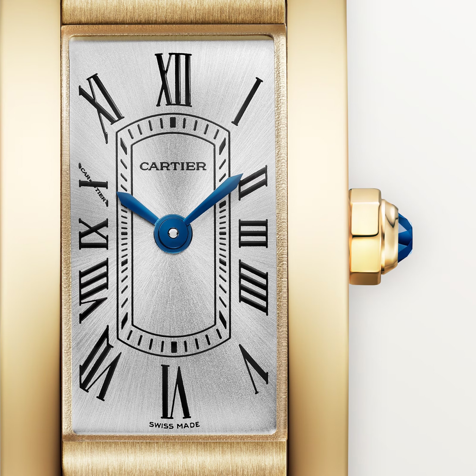 Cartier Tank Américaine Watch, Mini Model, High Autonomy Quartz Movement, 18K Yellow Gold Case