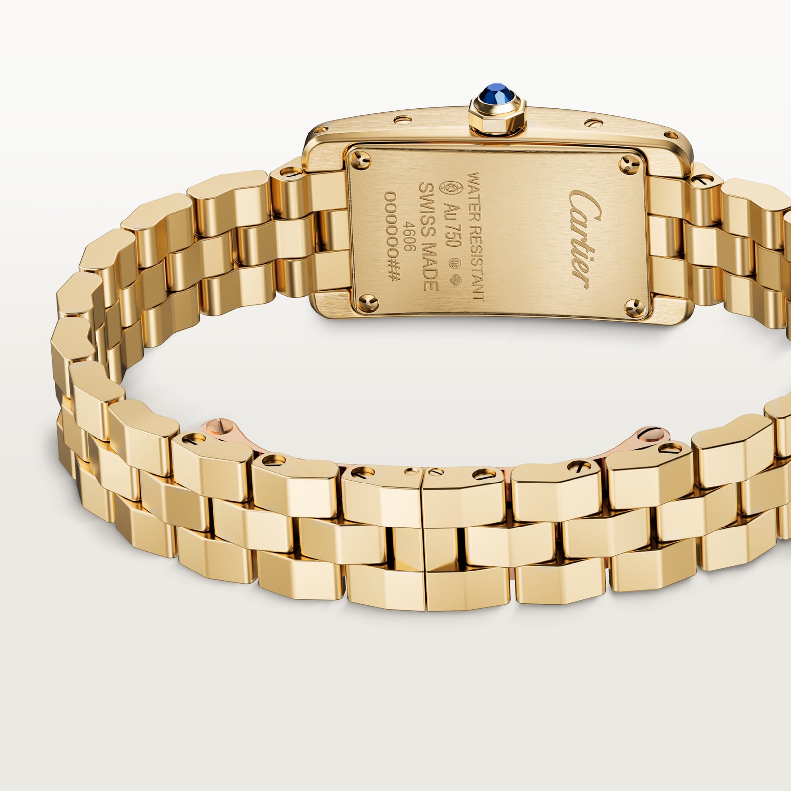 Cartier Tank Américaine Watch, Mini Model, High Autonomy Quartz Movement, 18K Yellow Gold Case