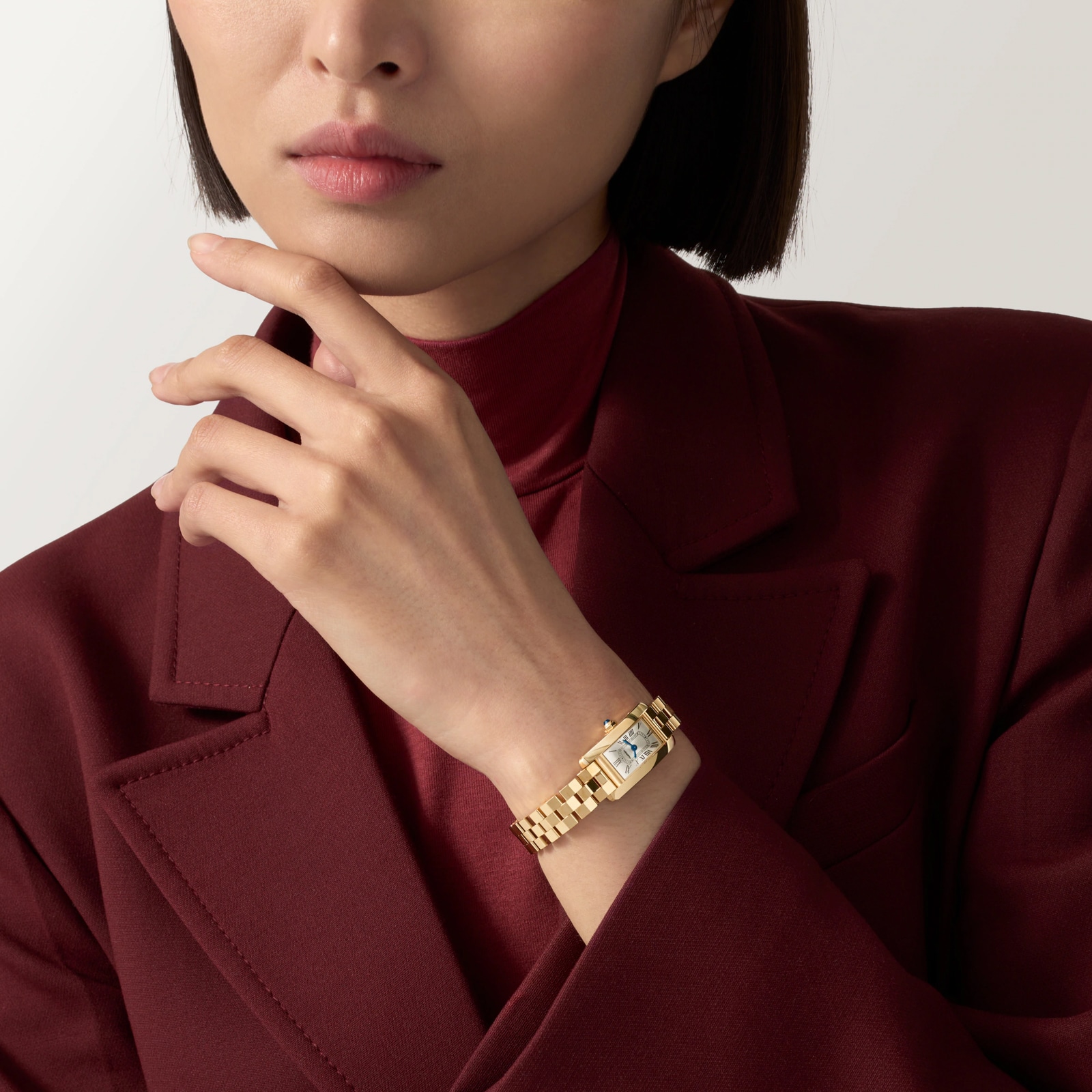 Cartier Tank Américaine Watch, Mini Model, High Autonomy Quartz Movement, 18K Yellow Gold Case