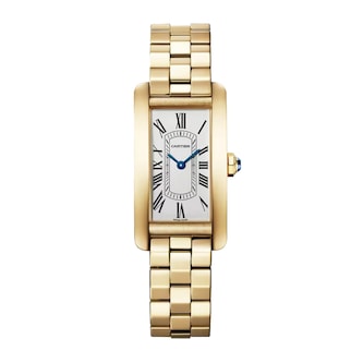 Cartier Tank Américaine watch, small model, quartz movement - high autonomy, Yellow gold