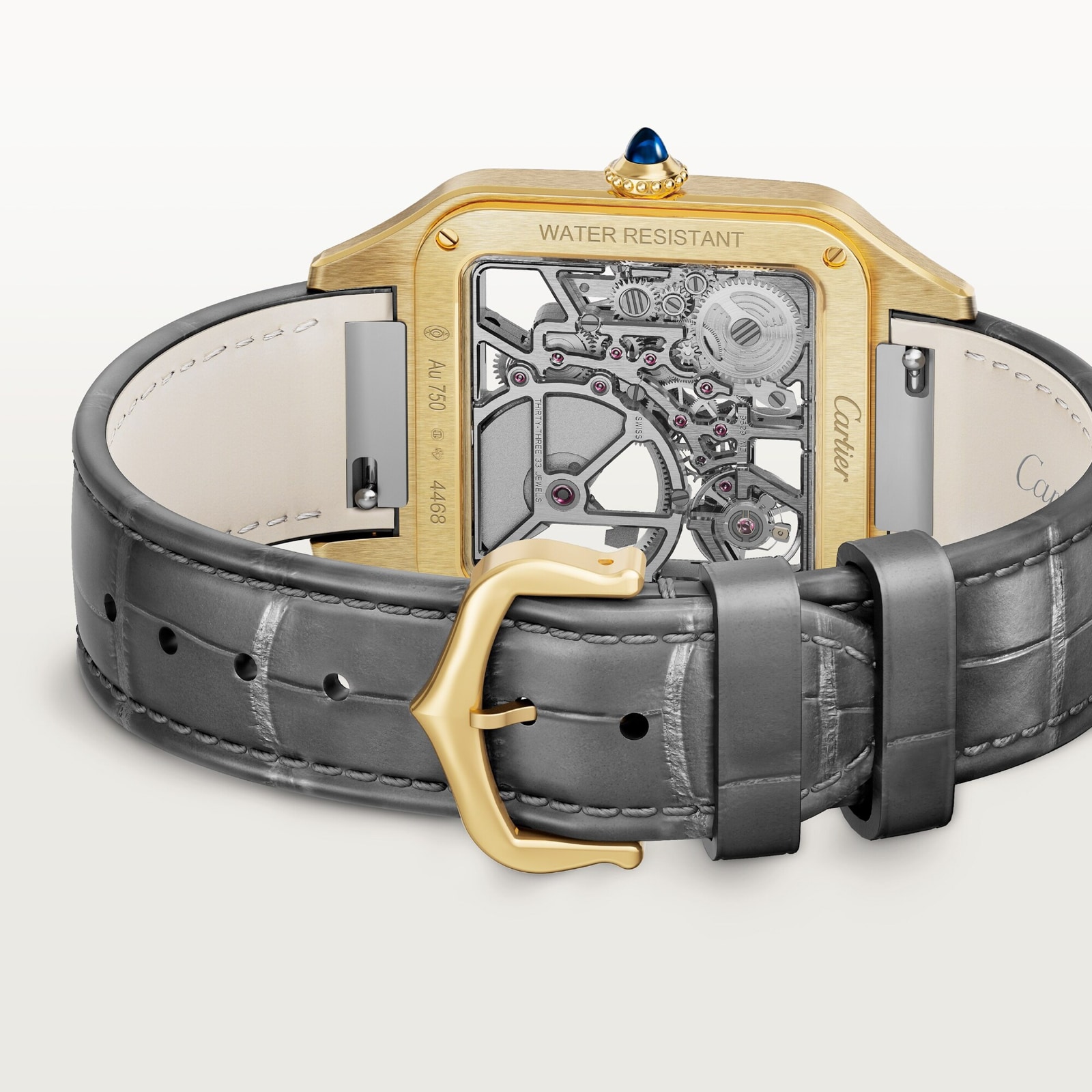 Cartier Santos-Dumont Micro-Rotor Skeleton Watch, Large Model, Automatic Mechanical Movement, 18K Yellow Gold Case Cartier Santos-Dumont Micro-Rotor Skeleton Watch, Large Model, Automatic Mechanical Movement, 18K Yellow Gold Case