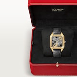 Cartier Santos-Dumont Micro-Rotor Skeleton Watch, Large Model, Automatic Mechanical Movement, 18K Yellow Gold Case