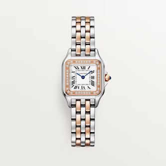 Cartier Panthère De Cartier watch, small model, quartz movement. Case in rose gold and steel