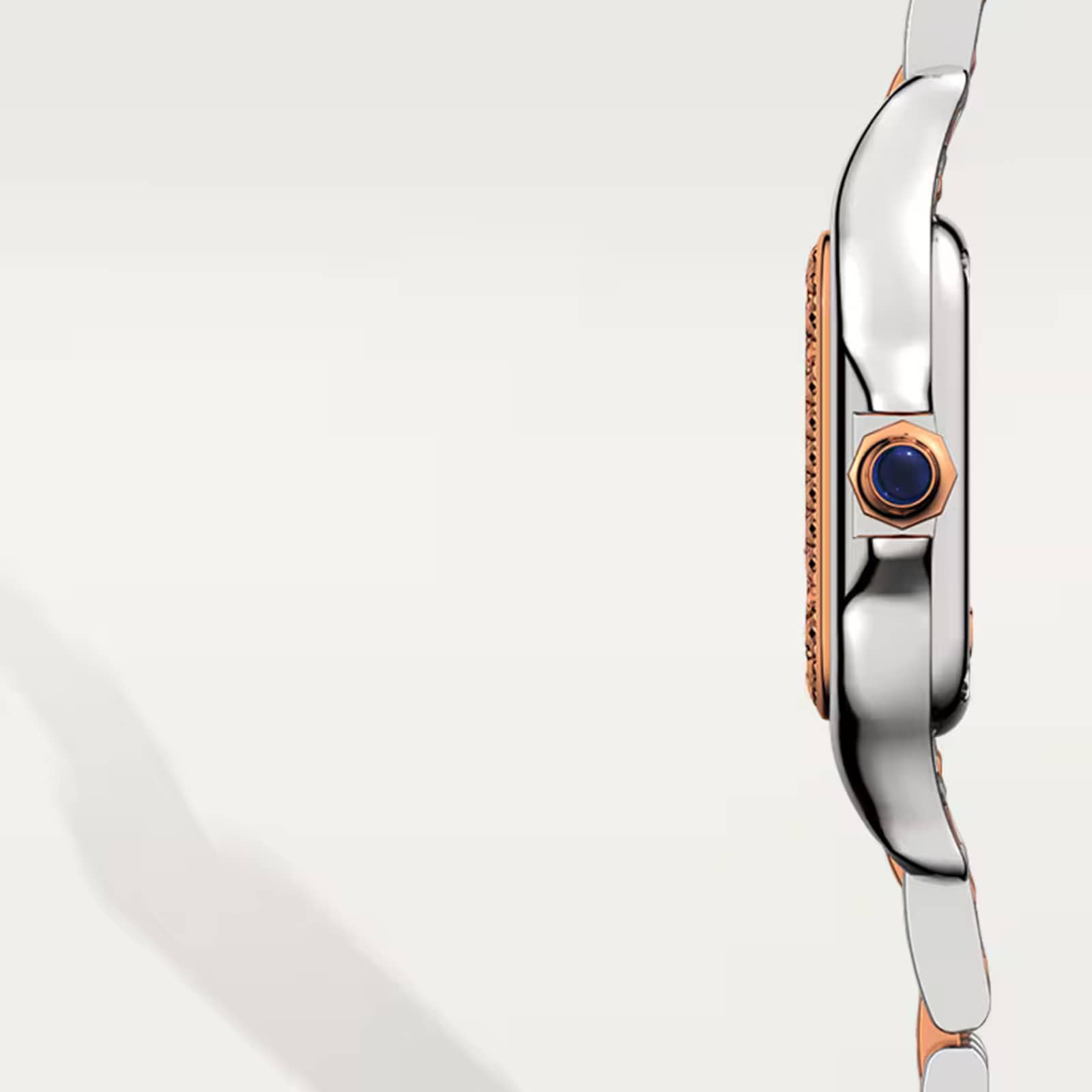Cartier Panthère De Cartier watch, small model, quartz movement. Case in rose gold and steel