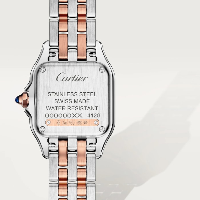 Cartier Panthère De Cartier watch, small model, quartz movement. Case in rose gold and steel