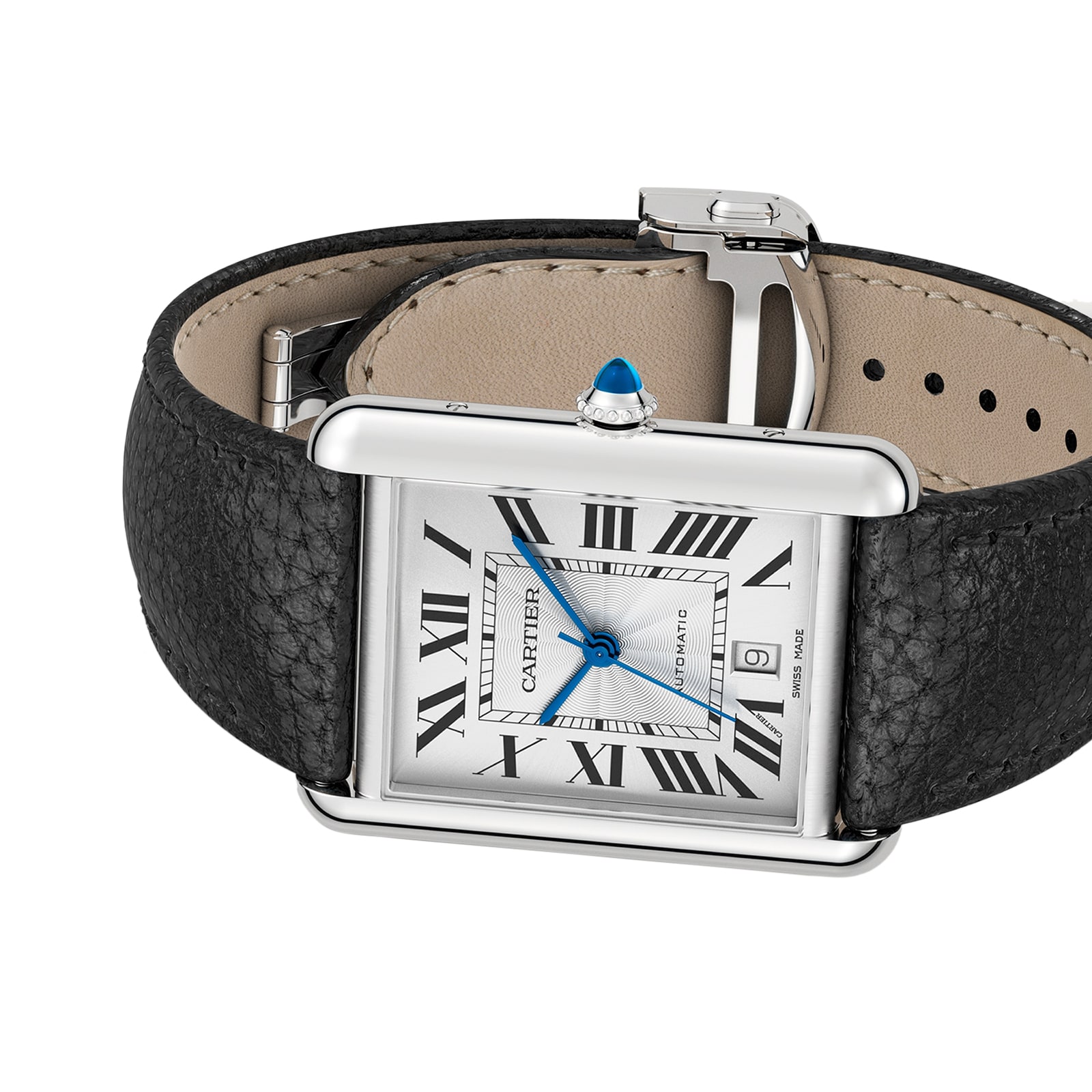 Cartier Tank Must, Extra-Large Model, Automatic Movement, Steel, Leather Cartier Tank Must, Extra-Large Model, Automatic Movement, Steel, Leather