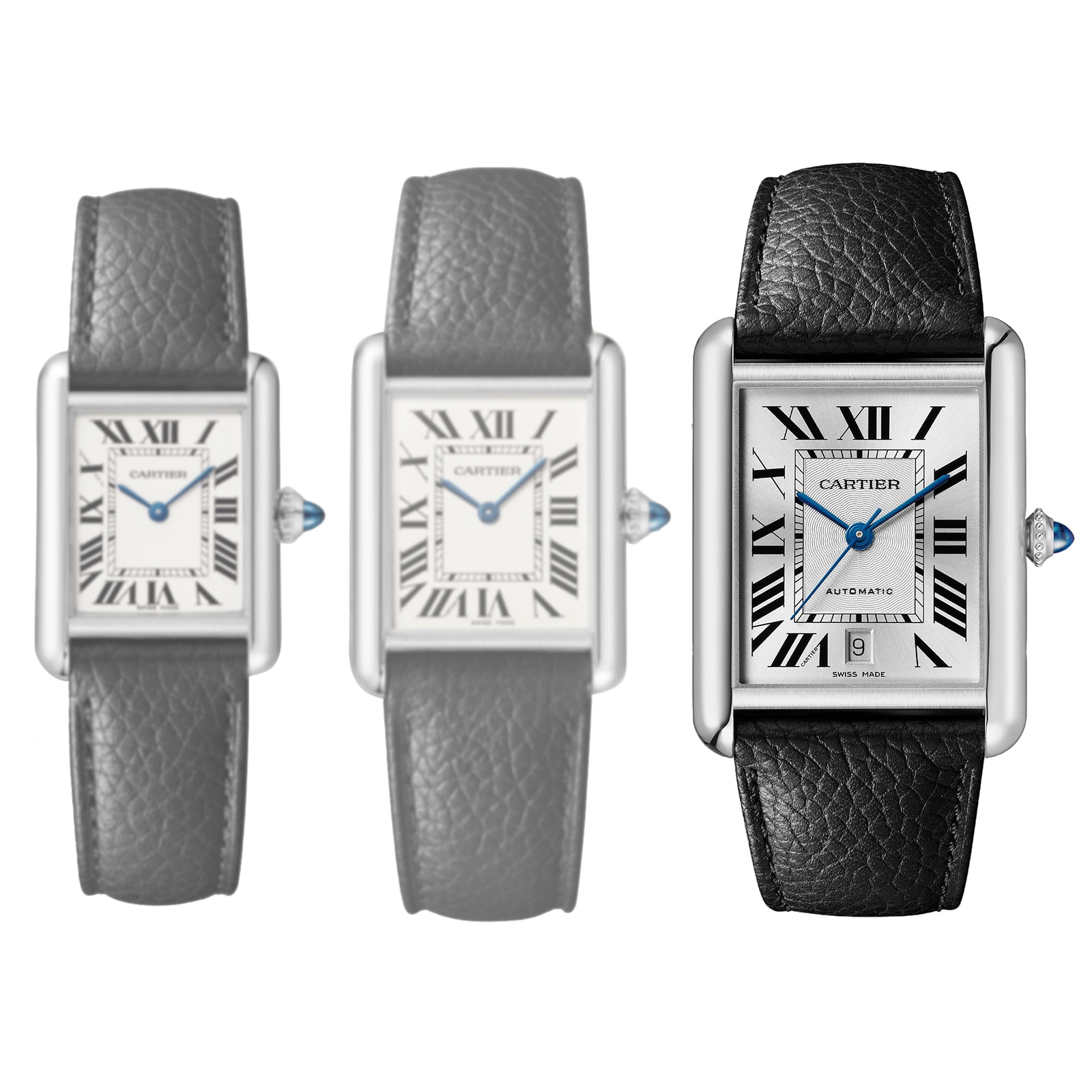 Cartier Tank Must, Extra-Large Model, Automatic Movement, Steel, Leather Cartier Tank Must, Extra-Large Model, Automatic Movement, Steel, Leather