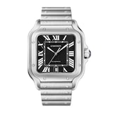 Cartier Santos watch, large model, mechanical movement with automatic winding, caliber 1847 MC. Steel case