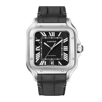 Cartier Santos watch, large model, mechanical movement with automatic winding, caliber 1847 MC. Steel case