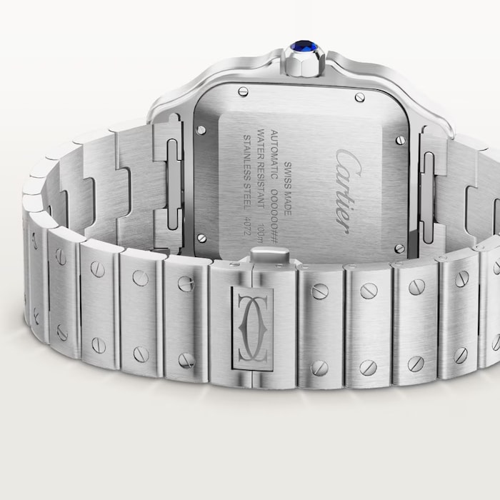 Cartier Santos De Cartier Watch, Large Model, Mechanical Movement With Automatic Winding, Caliber 1847 MC. Steel Case