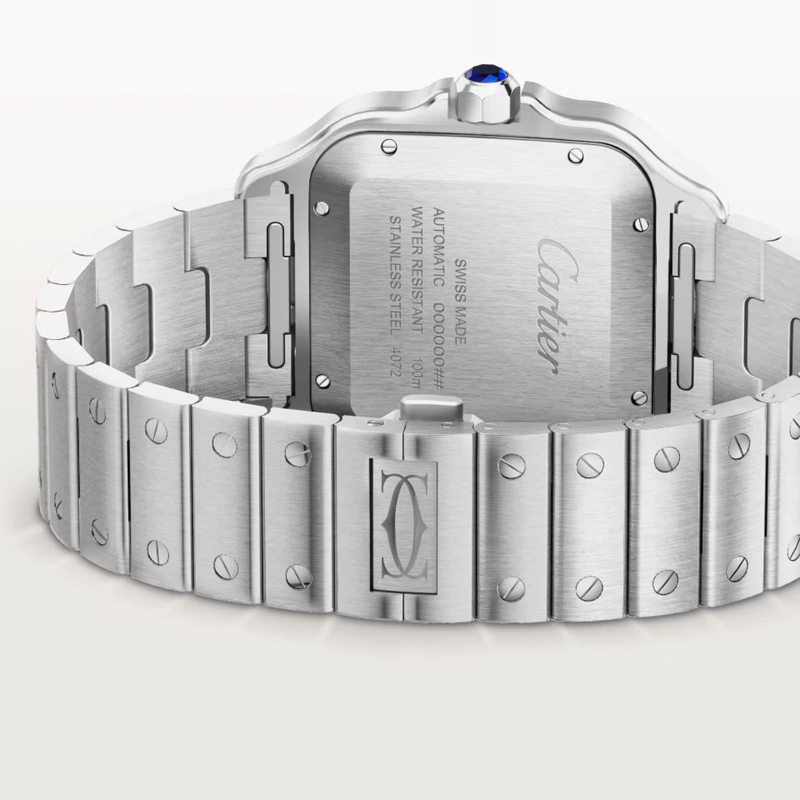 Cartier Santos De Cartier Watch, Large Model, Mechanical Movement With Automatic Winding, Caliber 1847 MC. Steel Case