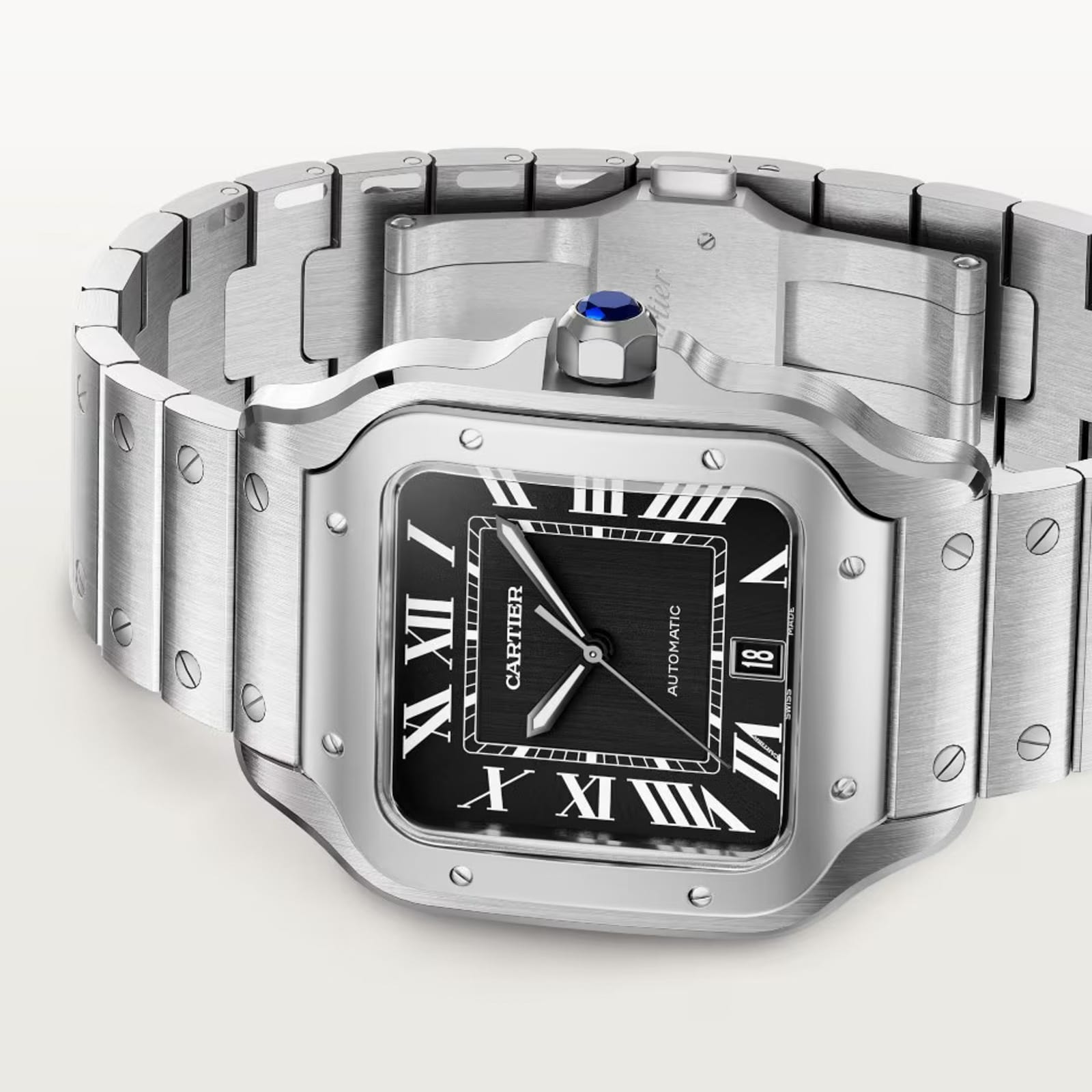 カルティエ サントス カフス T1220294 Cartier Cartier Santos De Cartier Watch, Large Model, Mechanical Movement